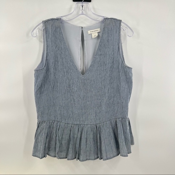 Club Monaco blue v-neck sleeveless flare hem blouse top size S - Picture 7 of 9